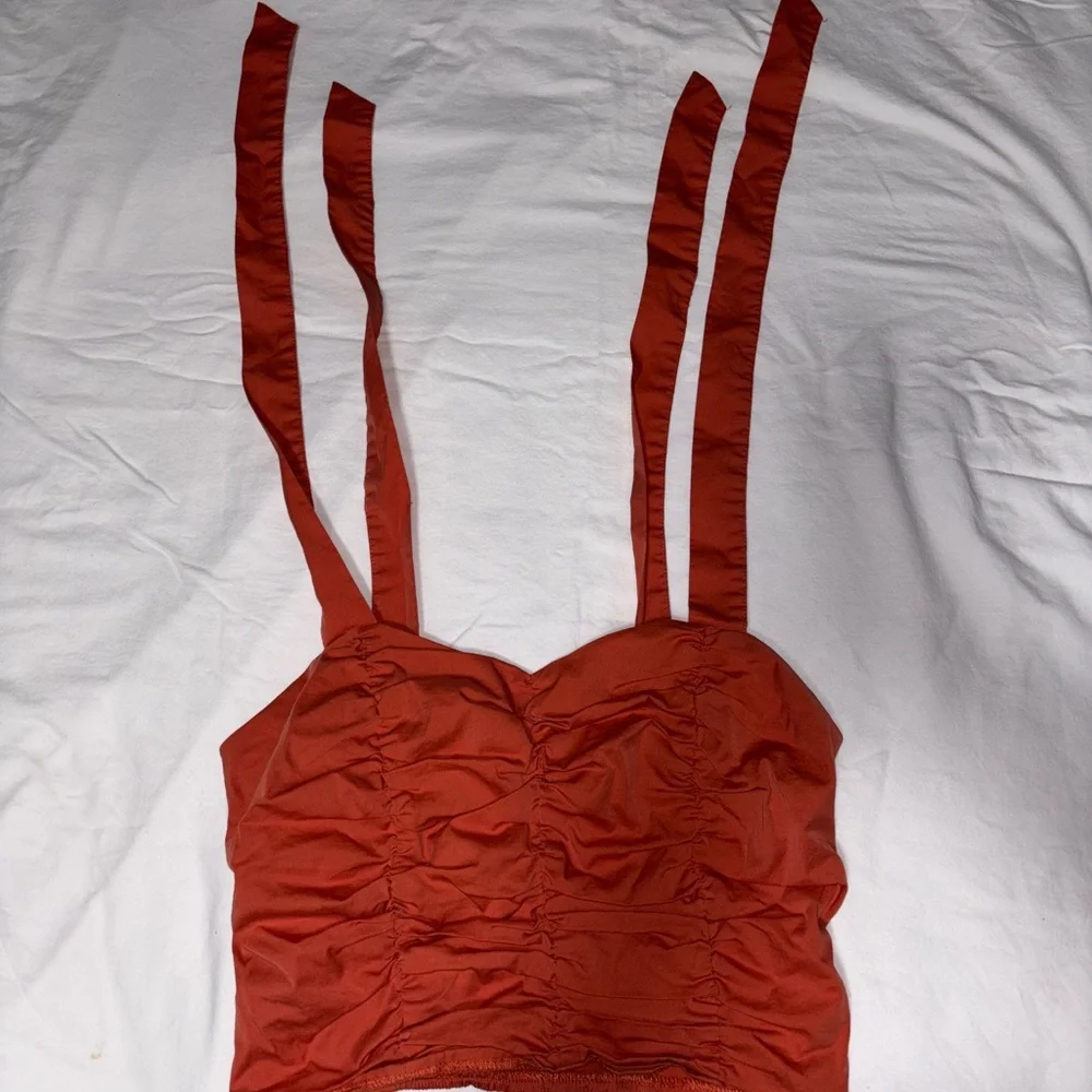 Forever 21 Rust Ruched Crop Top - Picture 1 of 5
